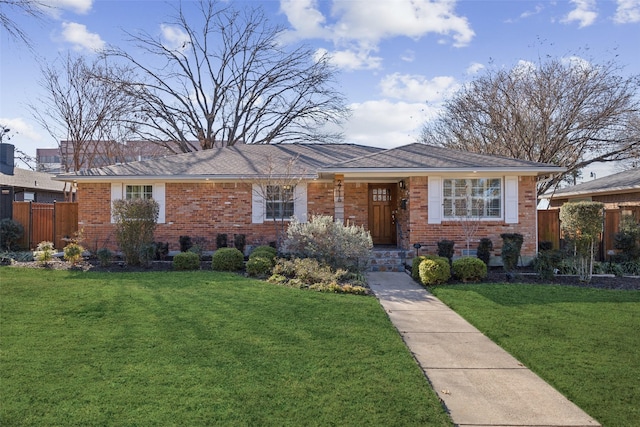 ranch-style house with a front yard