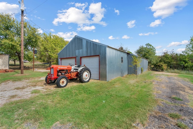 view of outdoor structure featuring a garage