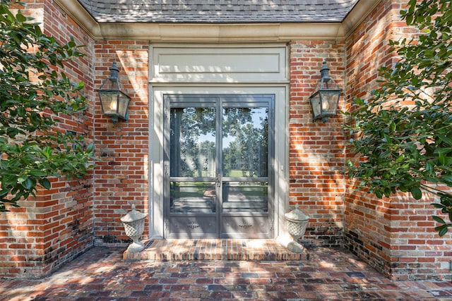 property entrance with french doors