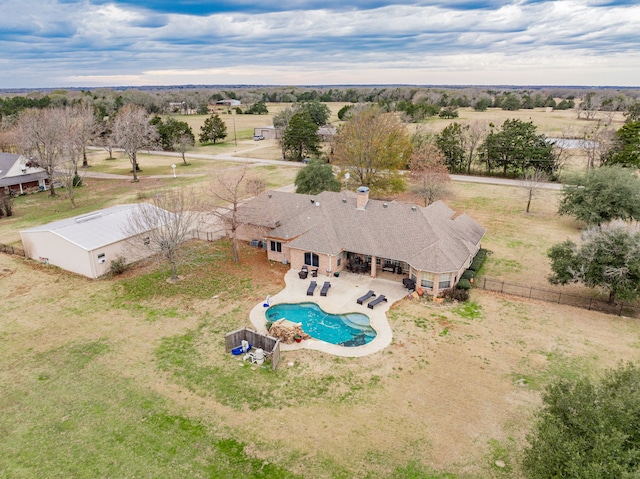 bird's eye view featuring a rural view