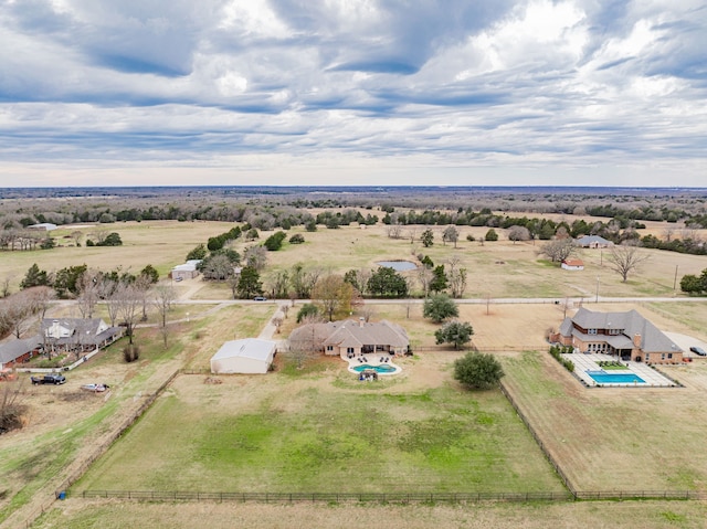 bird's eye view featuring a rural view