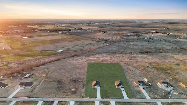 view of aerial view at dusk