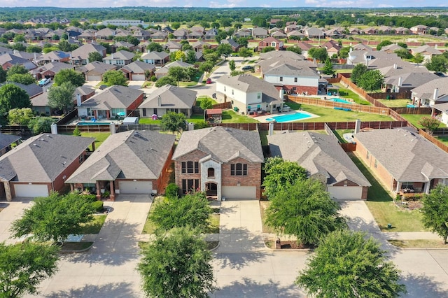 drone / aerial view with a residential view