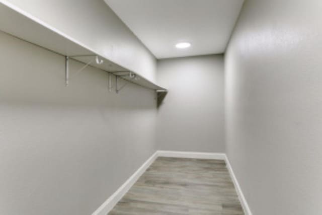 spacious closet with light wood-type flooring