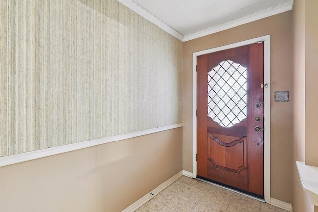 entrance foyer with crown molding