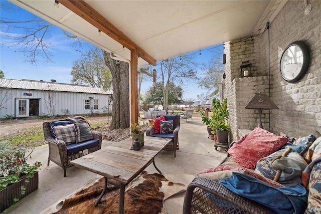 view of patio with an outdoor living space