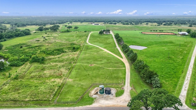 aerial view with a rural view