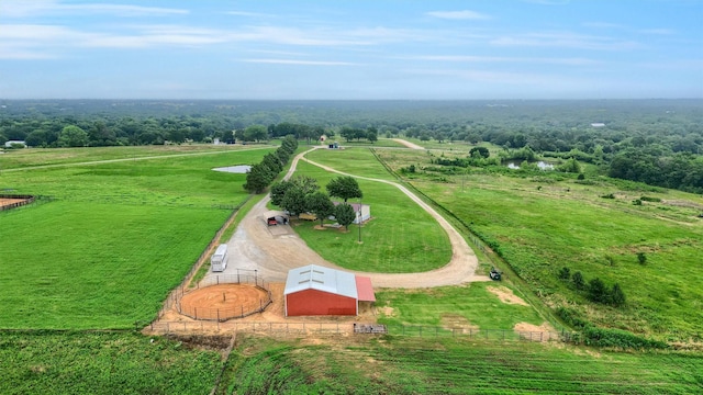 aerial view with a rural view