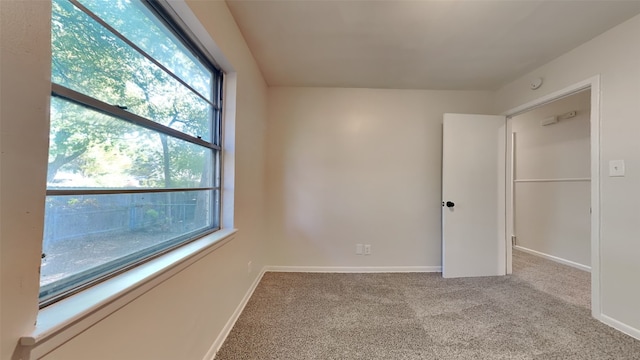 carpeted spare room featuring a wealth of natural light