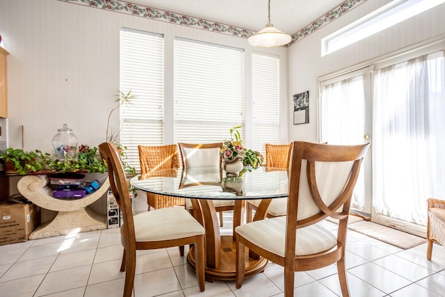 view of tiled dining area