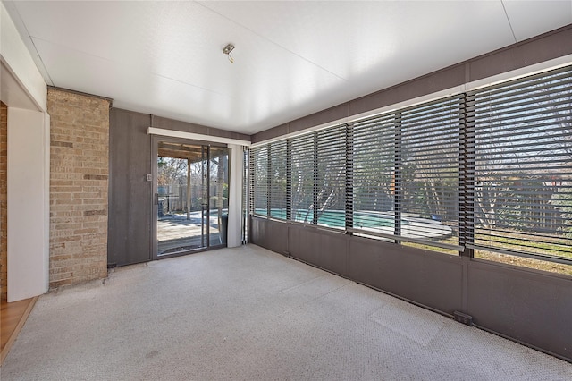 view of unfurnished sunroom