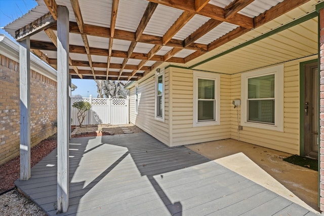 wooden terrace with fence