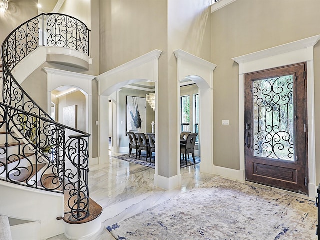 entrance foyer with a high ceiling