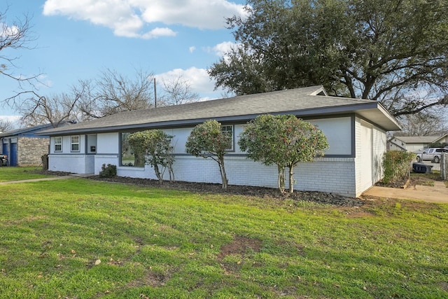 view of property exterior featuring a lawn