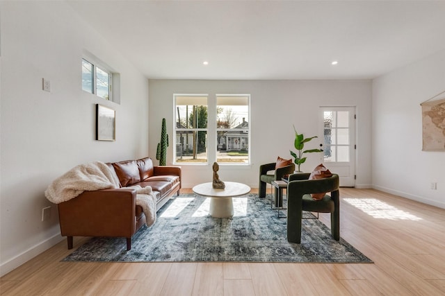 living room featuring light hardwood / wood-style floors