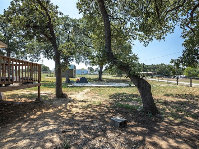 view of yard featuring a deck