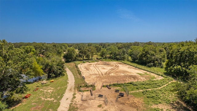 aerial view with a rural view