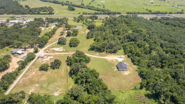 bird's eye view with a rural view