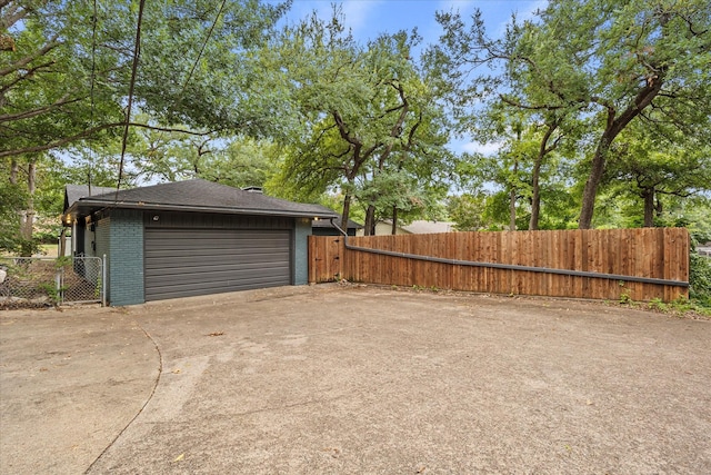 view of garage