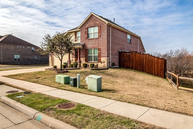 view of front of home with a front lawn