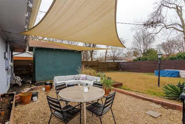 view of patio / terrace with an outdoor living space