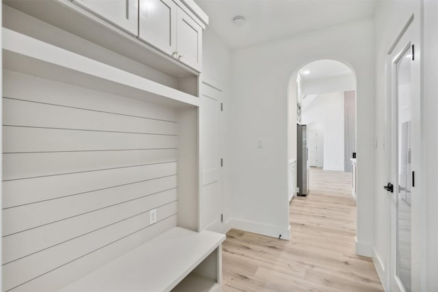 mudroom featuring light hardwood / wood-style floors