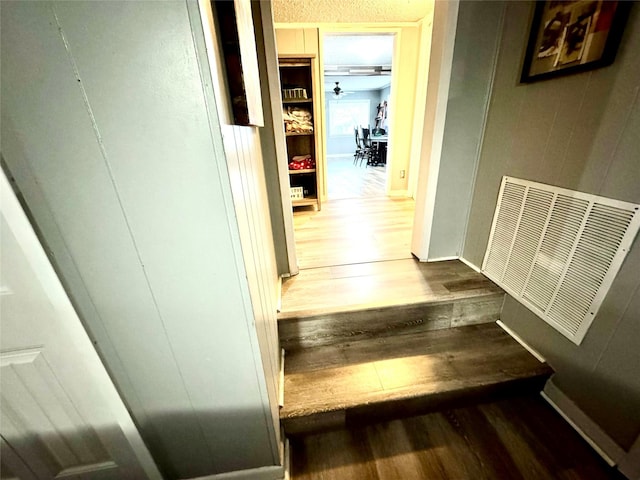 hall featuring dark hardwood / wood-style flooring