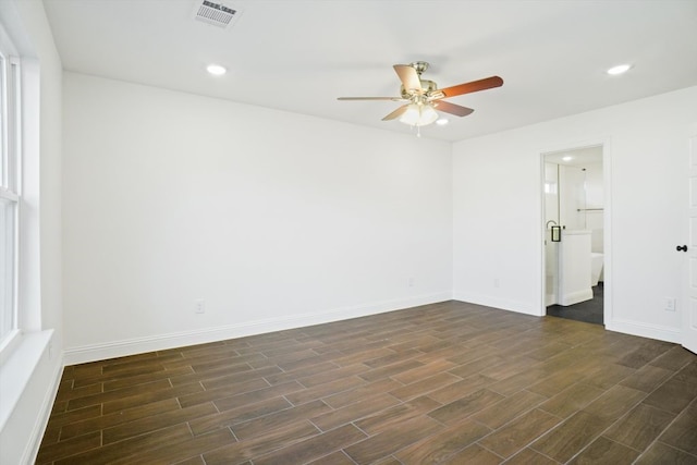 empty room featuring ceiling fan