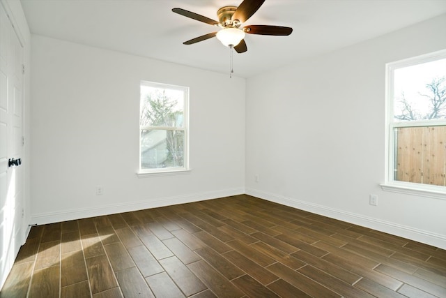 empty room featuring ceiling fan