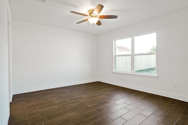 spare room featuring ceiling fan