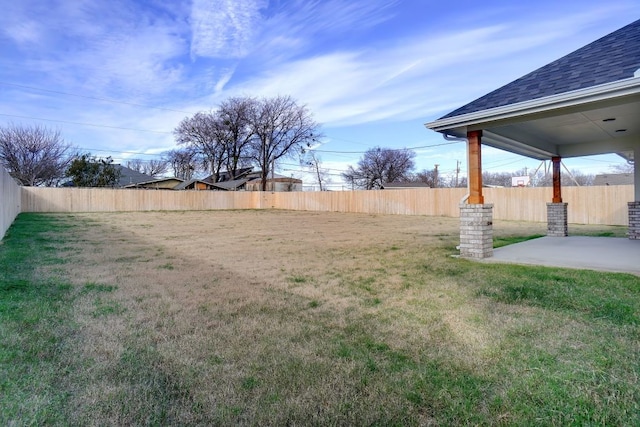 view of yard featuring a patio area