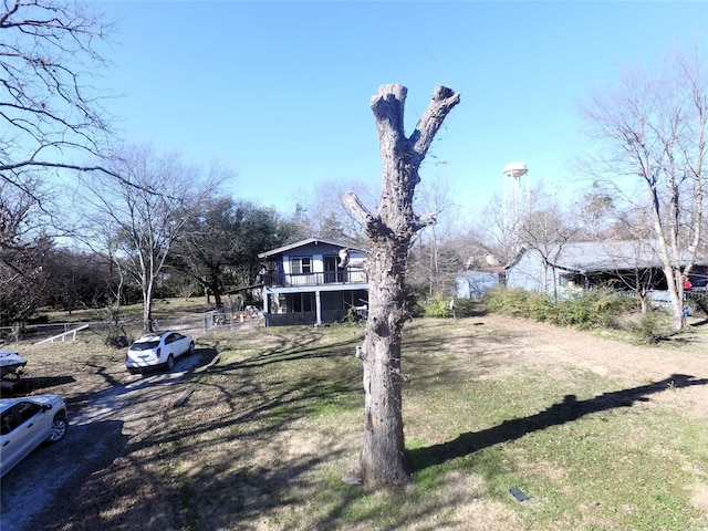 view of front of property with a deck