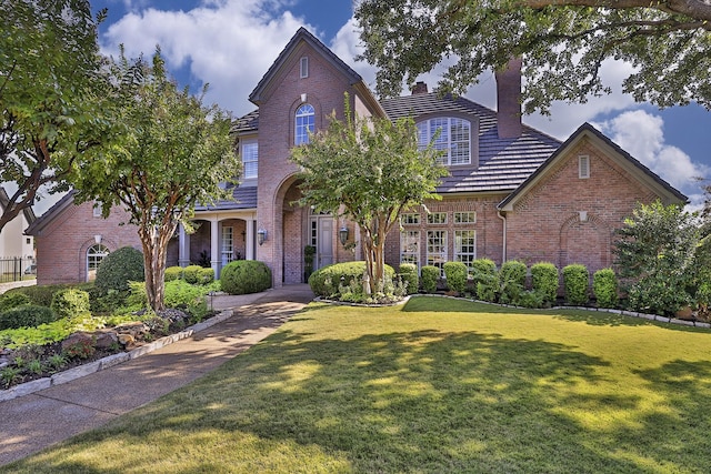 view of front facade featuring a front lawn