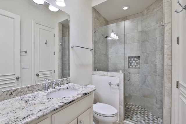 6601 Oak Hill Ct, Fort Worth, TX 76132 - bathroom with a stall shower, toilet, and vanity