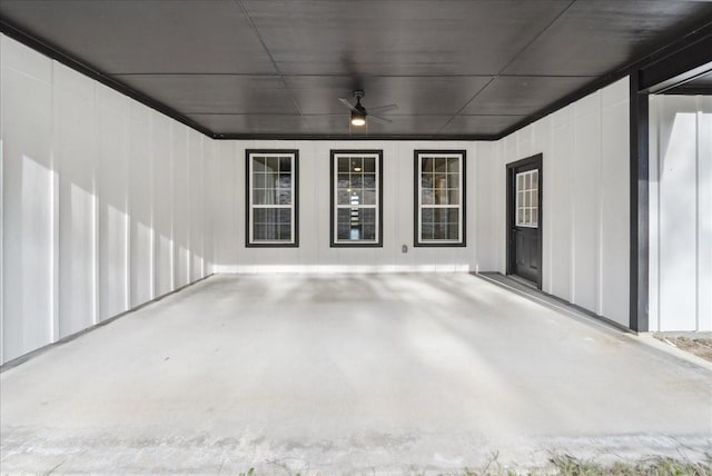 view of patio / terrace featuring ceiling fan