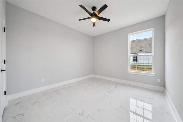 unfurnished room featuring ceiling fan