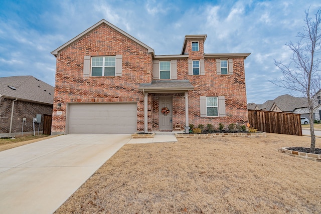 view of property with a garage