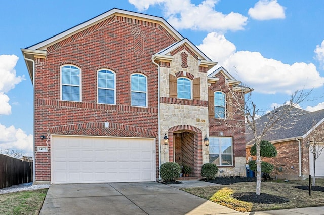 front of property with a garage