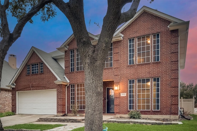 view of front of home with a garage