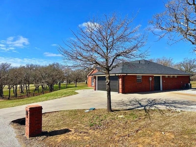 view of property exterior featuring a garage