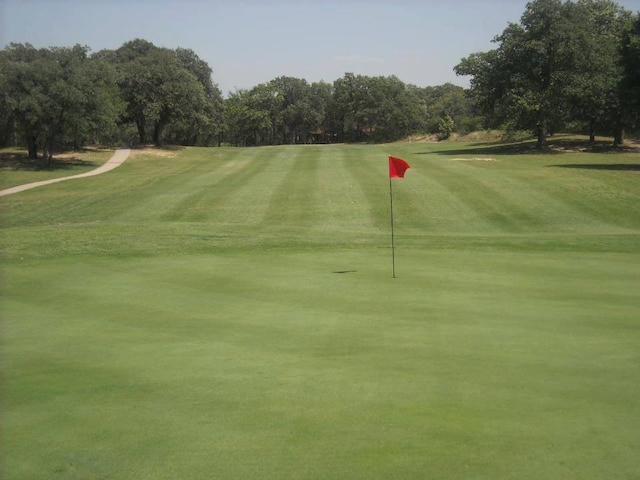 view of property's community with a lawn