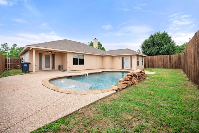 8104 Jolie Dr, Fort Worth, TX 76137 - view of swimming pool with a patio area and a ceiling fan