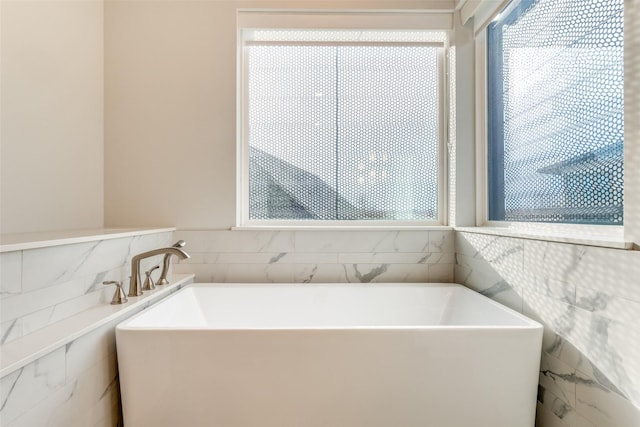 bathroom with a washtub