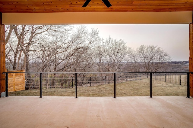 view of patio / terrace featuring ceiling fan