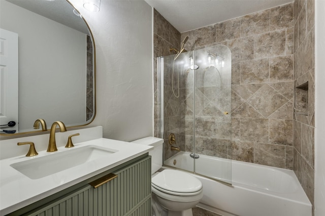 7800 Glenoaks Dr, Frisco, TX 75034 - full bathroom with shower / bath combination with glass door, vanity, and toilet