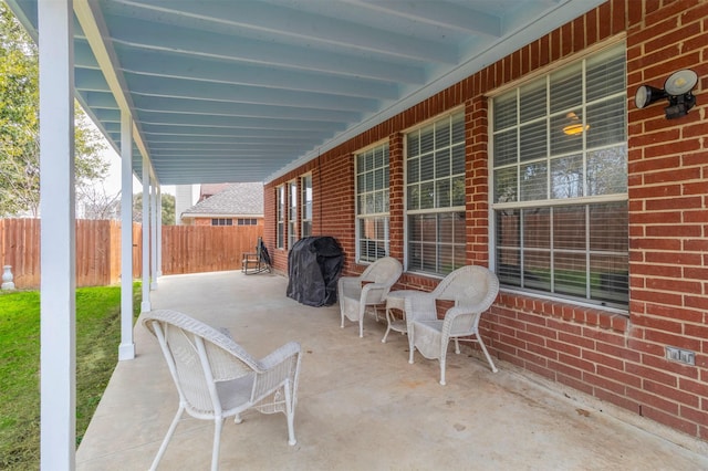 view of patio featuring area for grilling