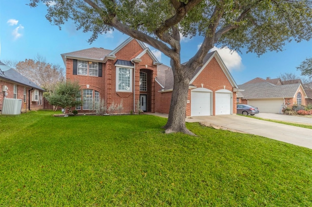 front of property with a garage and a front yard