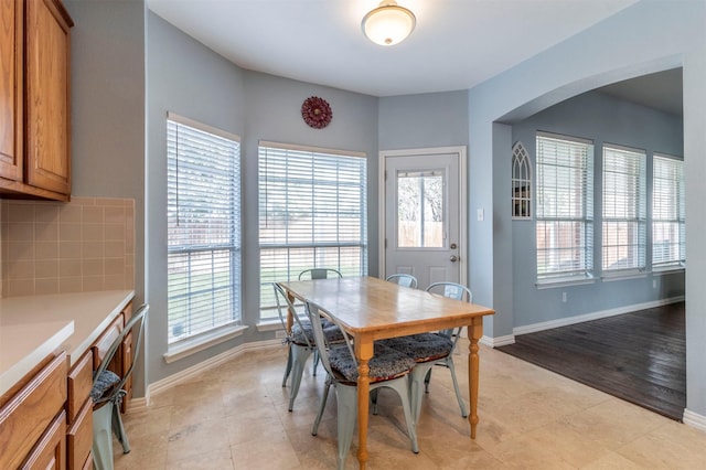 view of tiled dining space