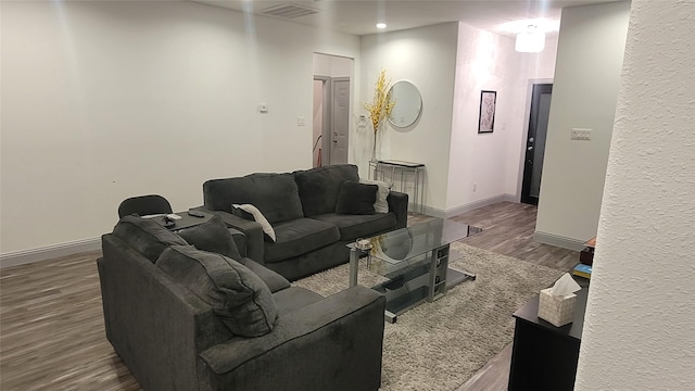 living room featuring wood-type flooring