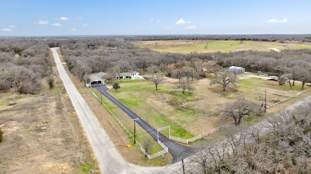 bird's eye view featuring a rural view